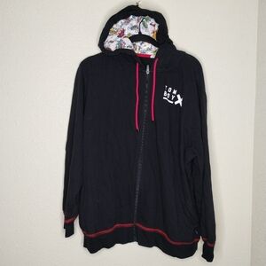 TomBoyX French Terry Zip Up Hoodie Black with Kapow! Size 3X